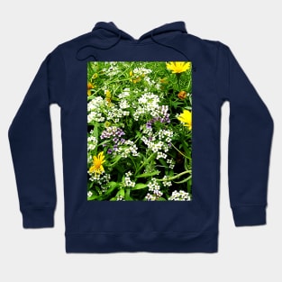 White, Lavender and Yellow Wild Flowers Hoodie